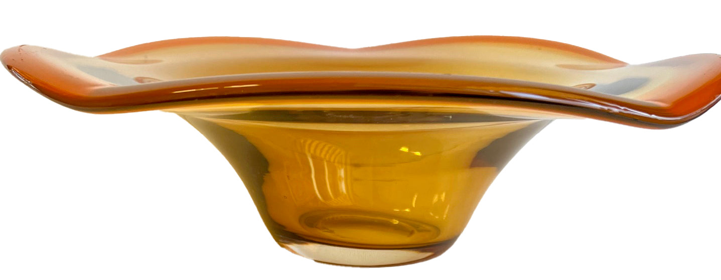 Hand Blown Art Glass Bowl