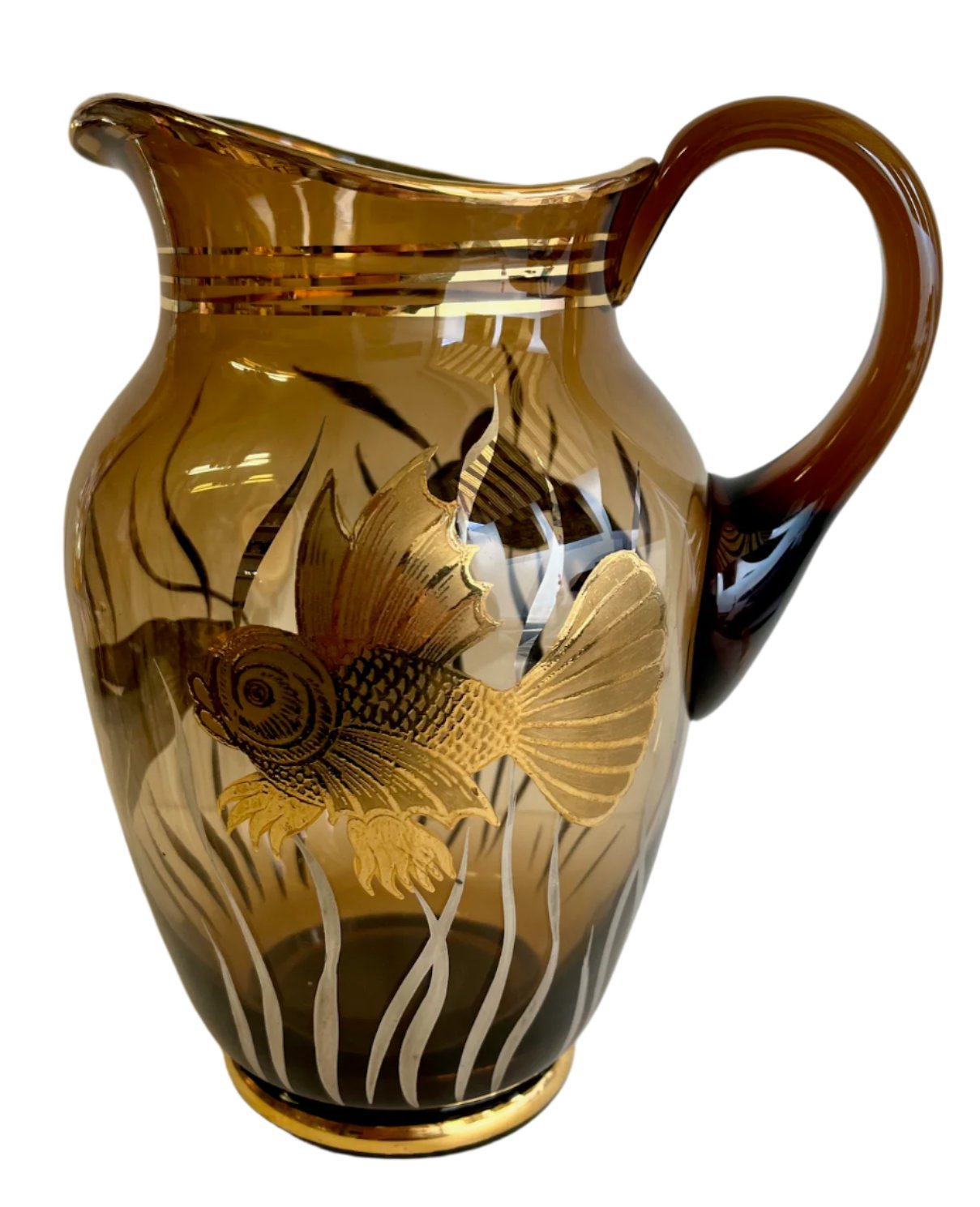 Amber Glass Pitcher/Water Jug