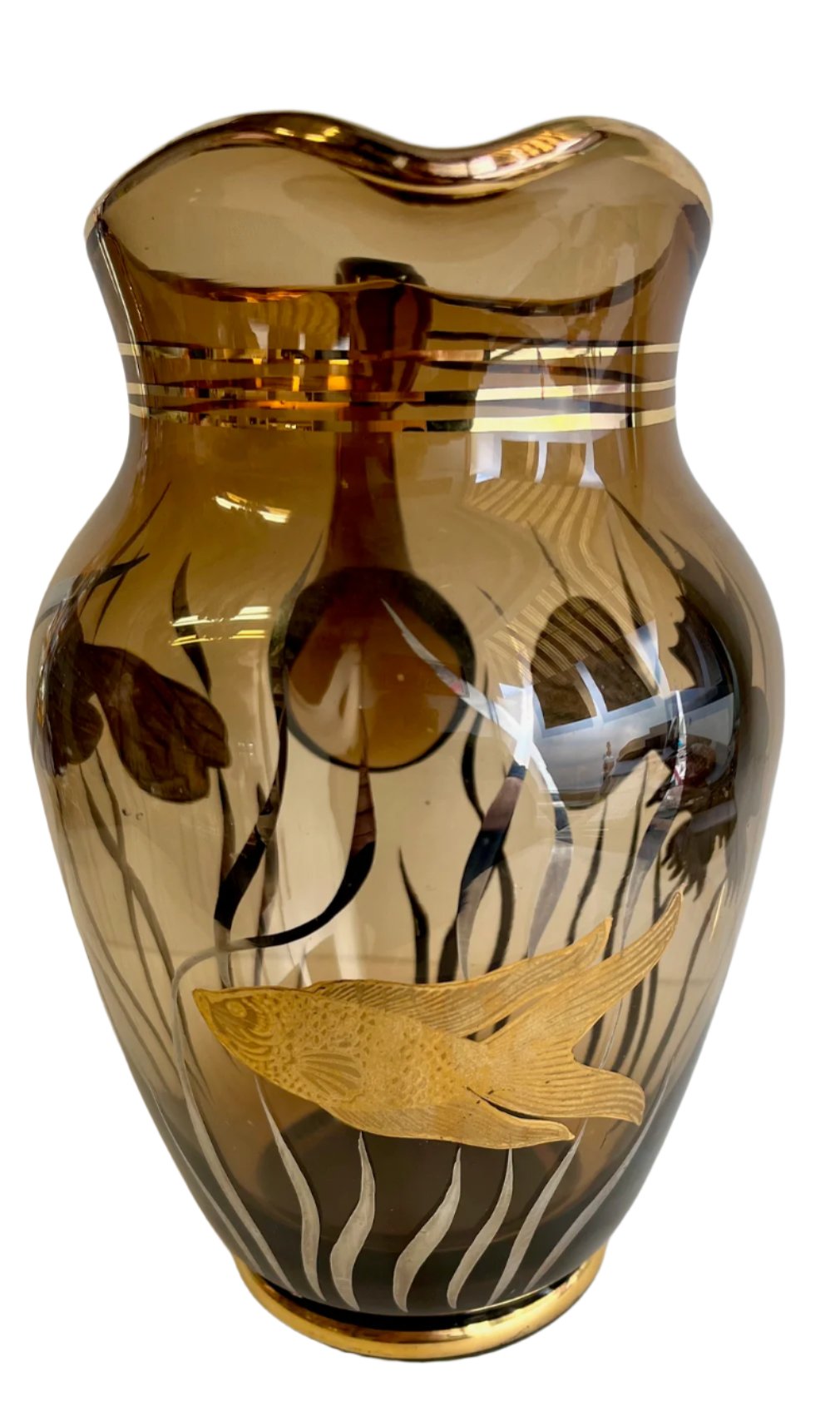 Amber Glass Pitcher/Water Jug