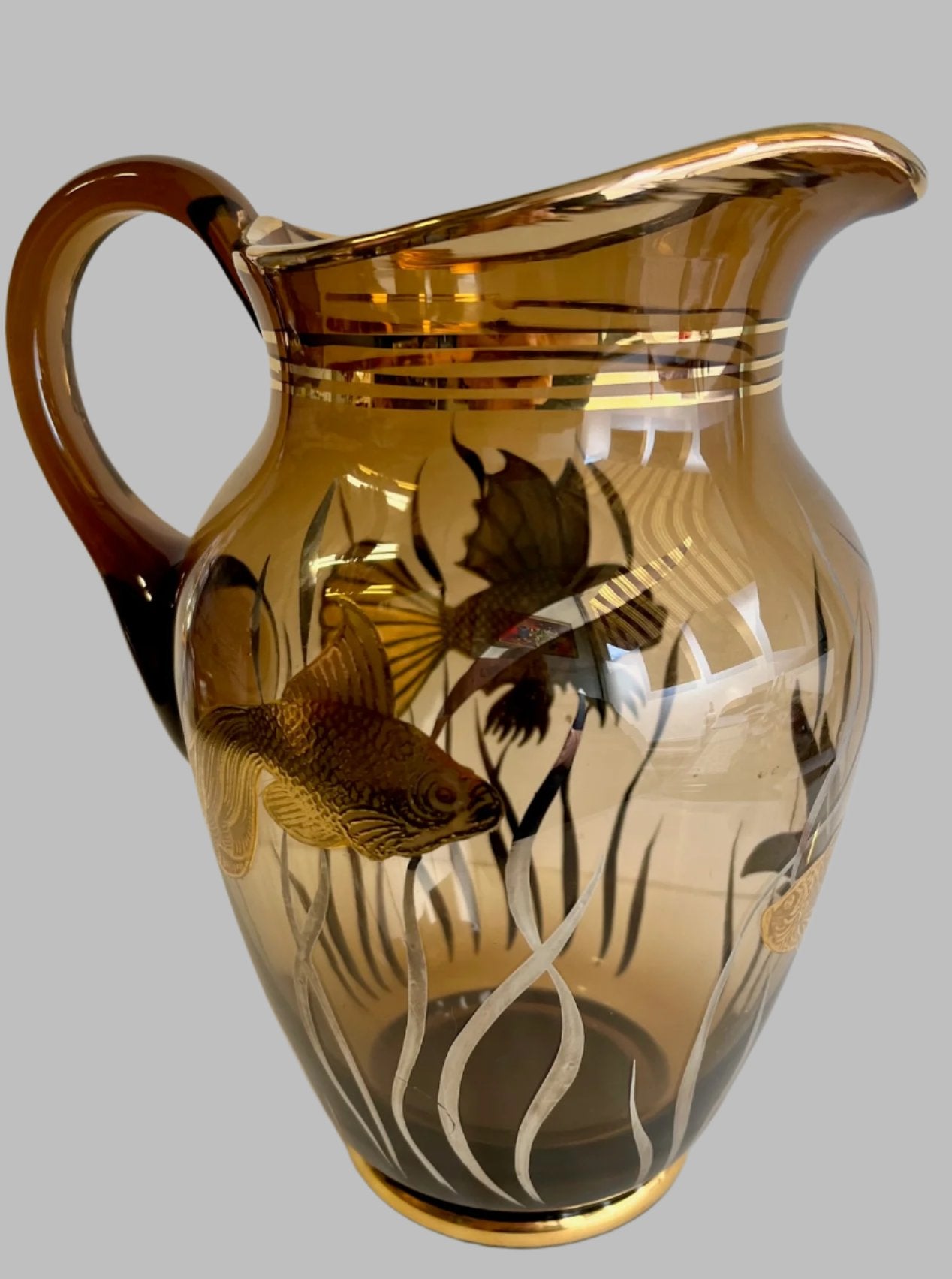 Amber Glass Pitcher/Water Jug