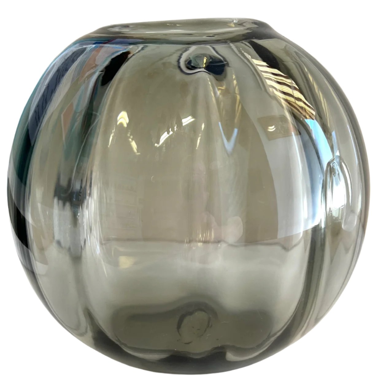 Art Deco Gray Sphere Vase x 2