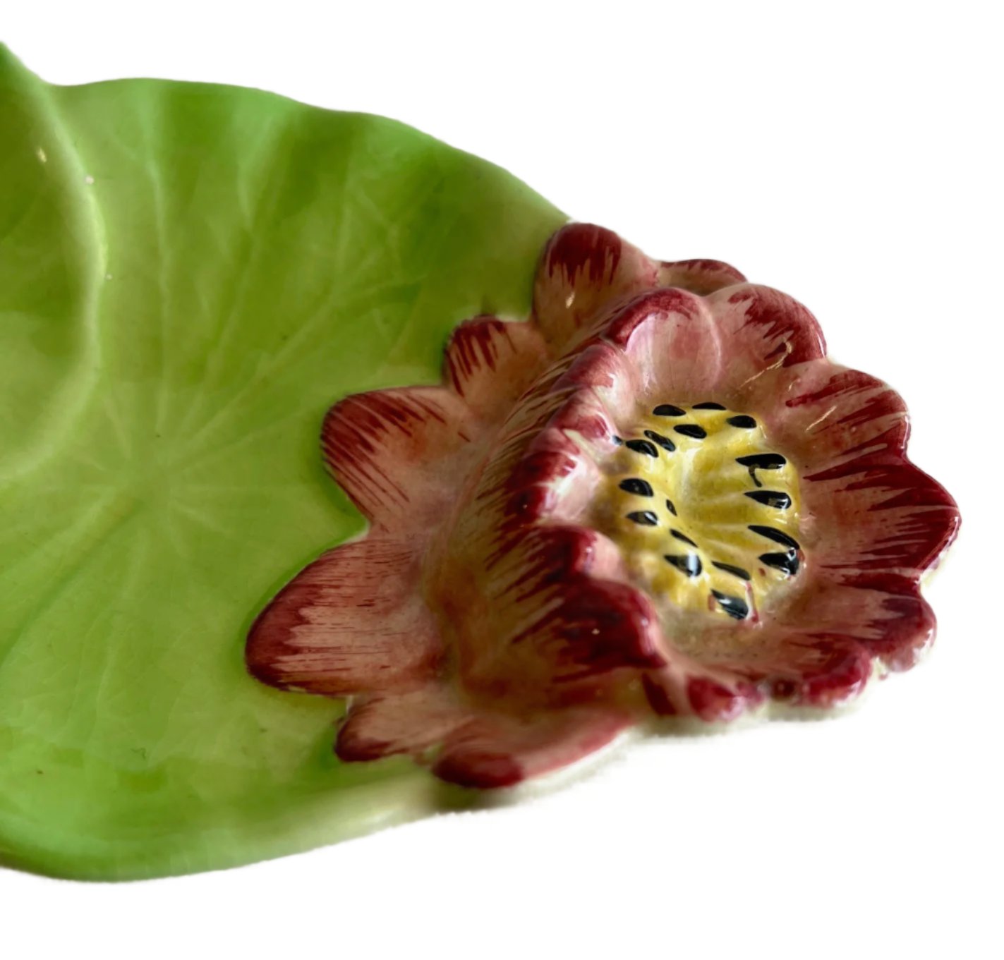 Lotus Lily Leaf And Flower Ceramic Plate