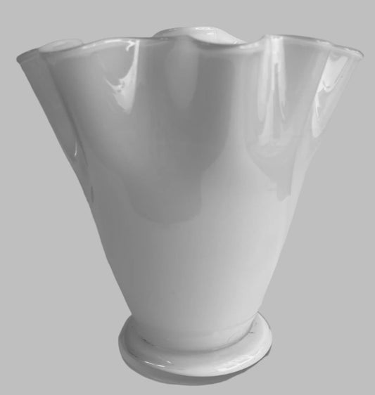 White Fluted Glass Vase