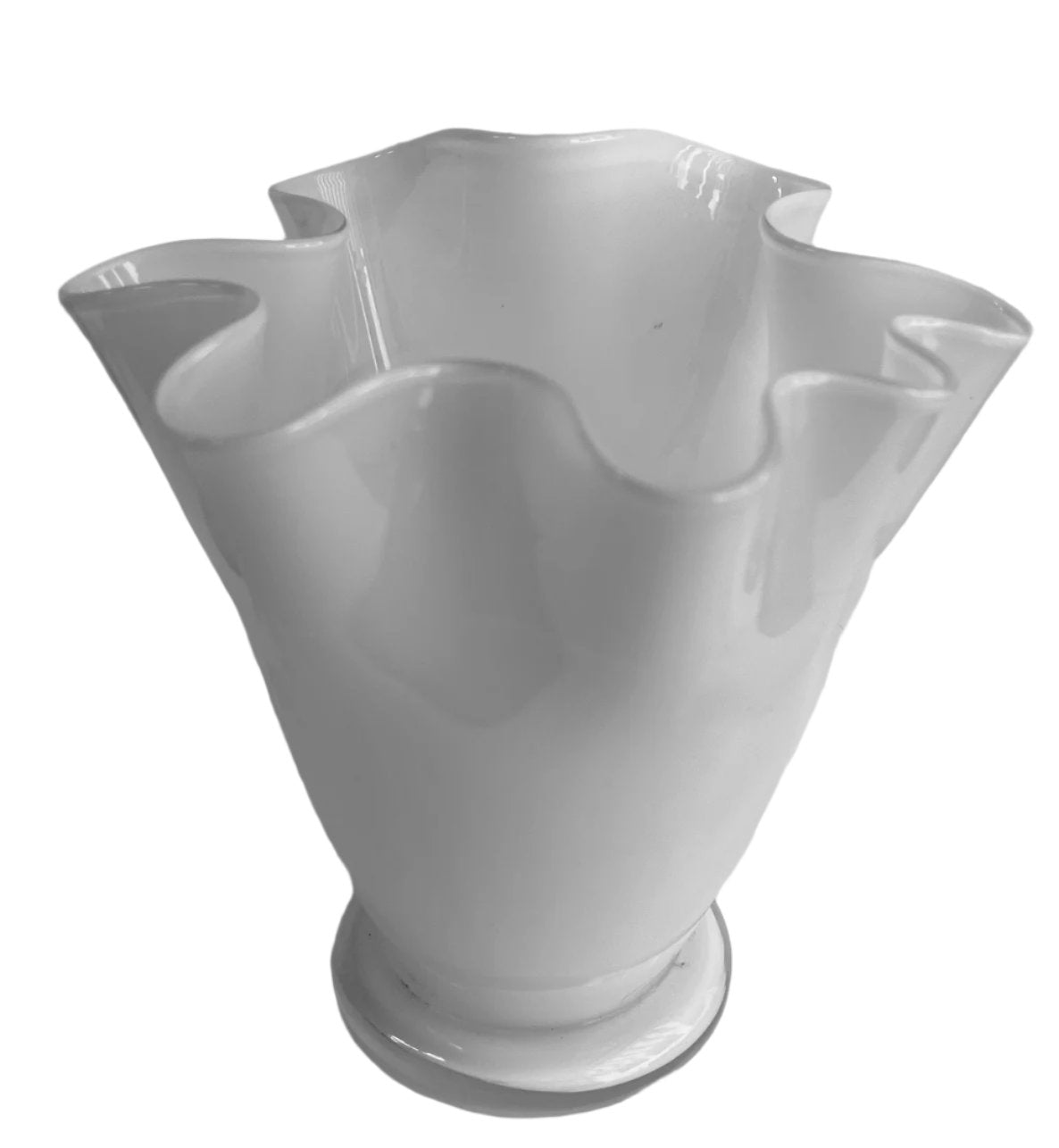 White Fluted Glass Vase