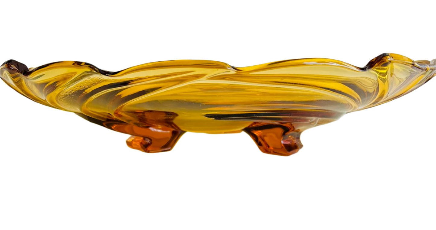 Art Deco Amber Glass Bowl