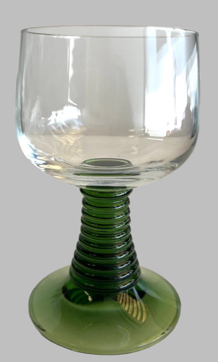 Roemer French Green/Clear Wine Glasses