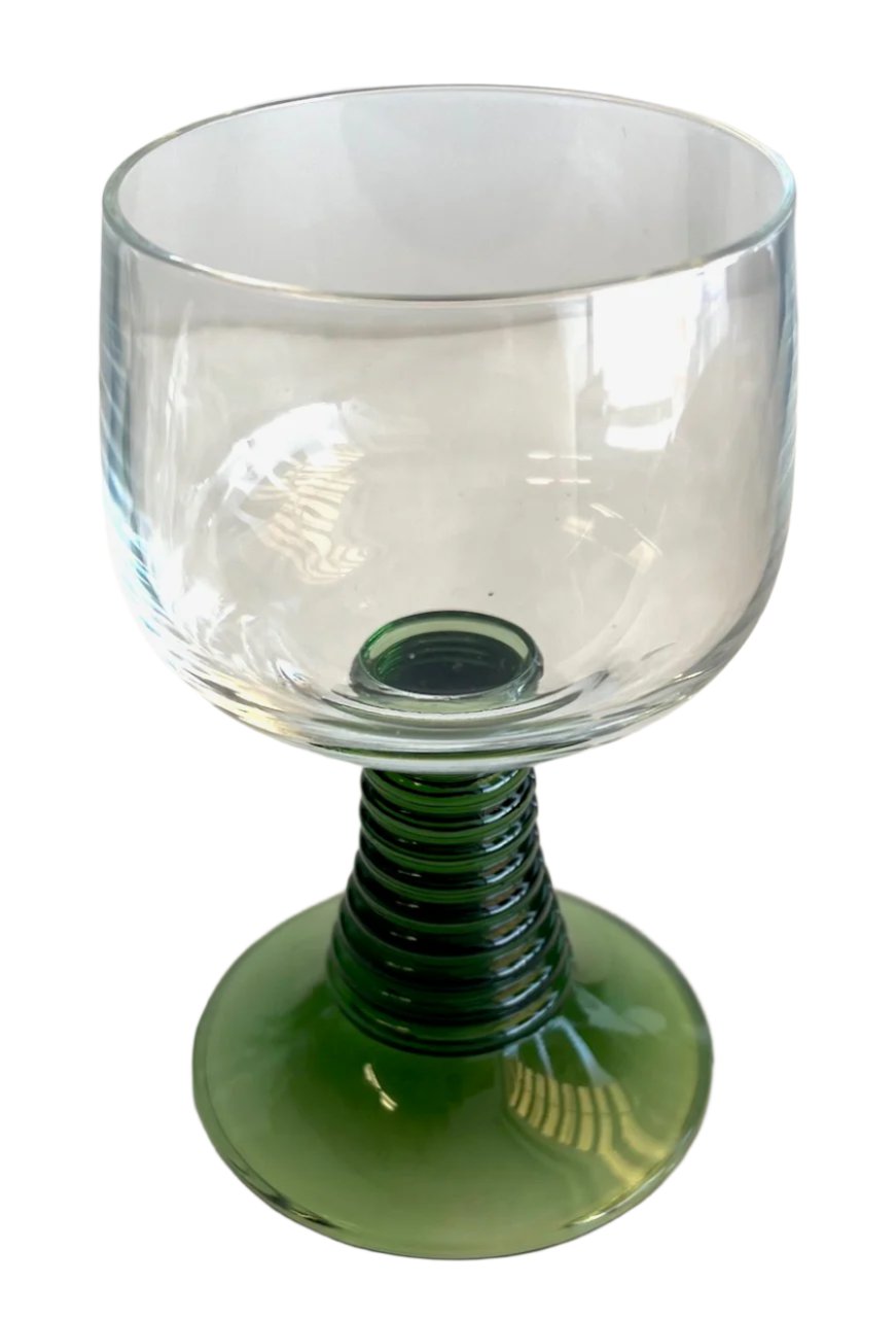 Roemer French Green/Clear Wine Glasses