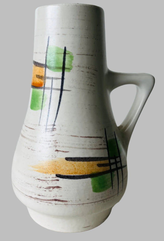 West Germany Modernist Hand-Painted Ceramic Vase