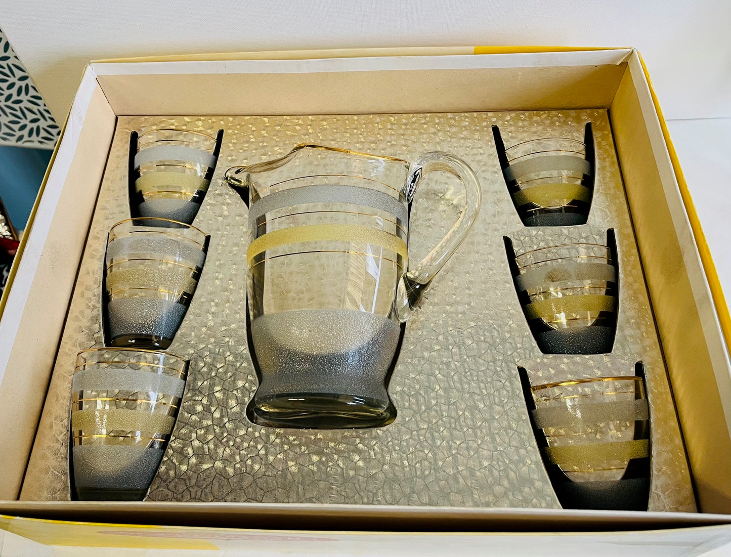 Crown Crystal 'Gaytone' Whiskey Set 1955 (Still in original box)