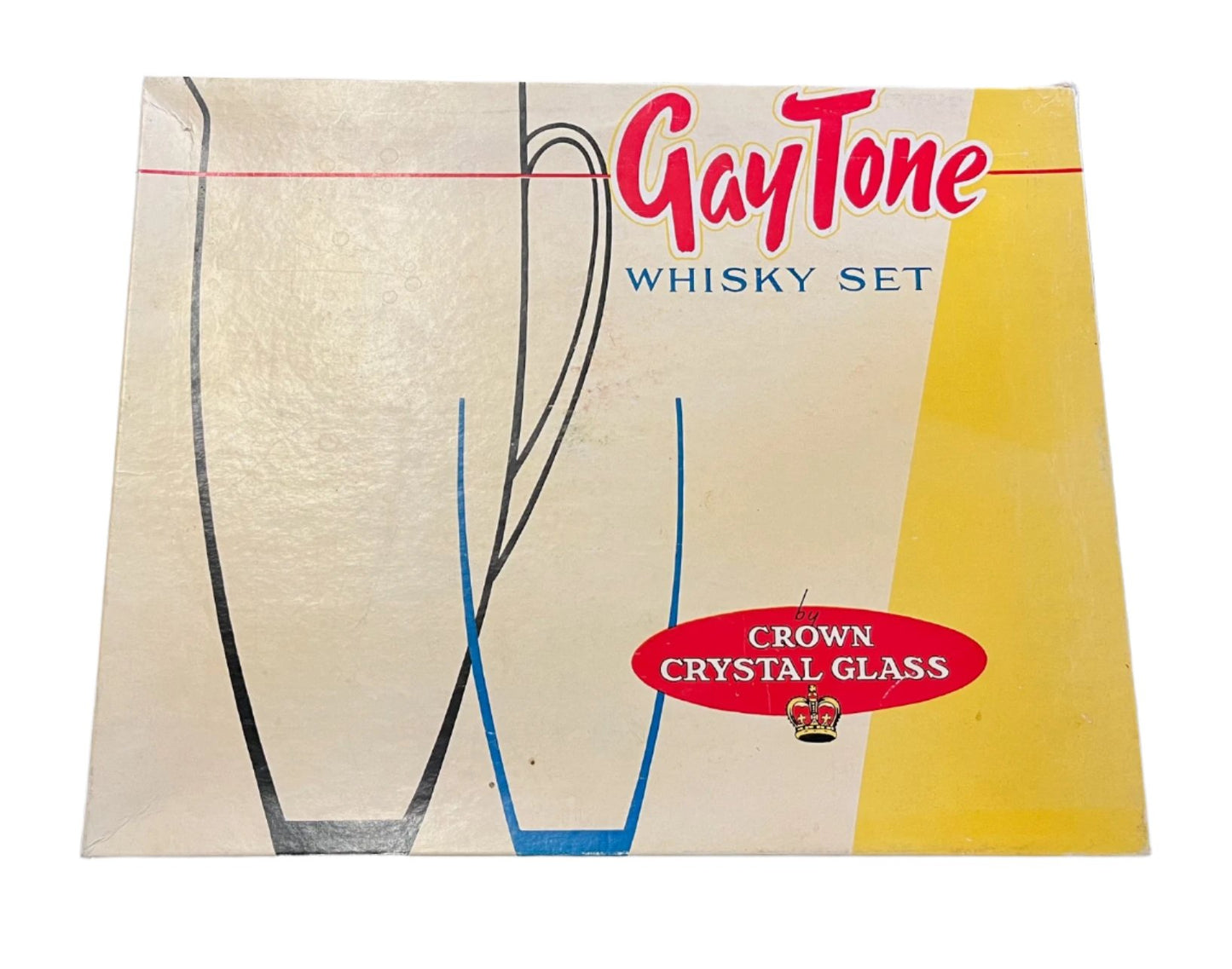 Crown Crystal 'Gaytone' Whiskey Set 1955 (Still in original box)