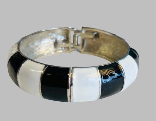 Black and White Clamper Bangle