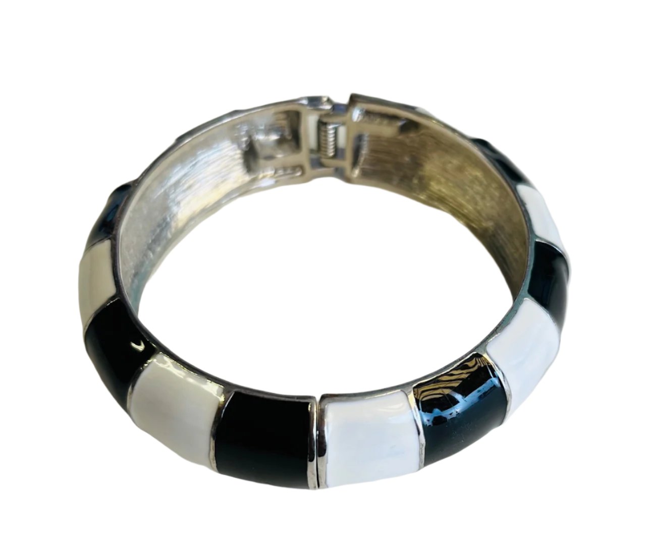 Black and White Clamper Bangle