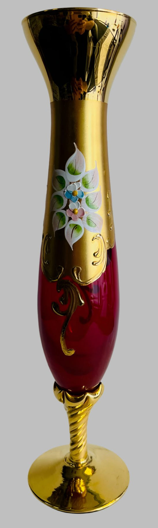 Venetian Murano Tre Fuochi Glass Vase