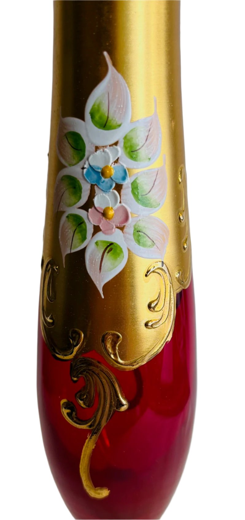 Venetian Murano Tre Fuochi Glass Vase