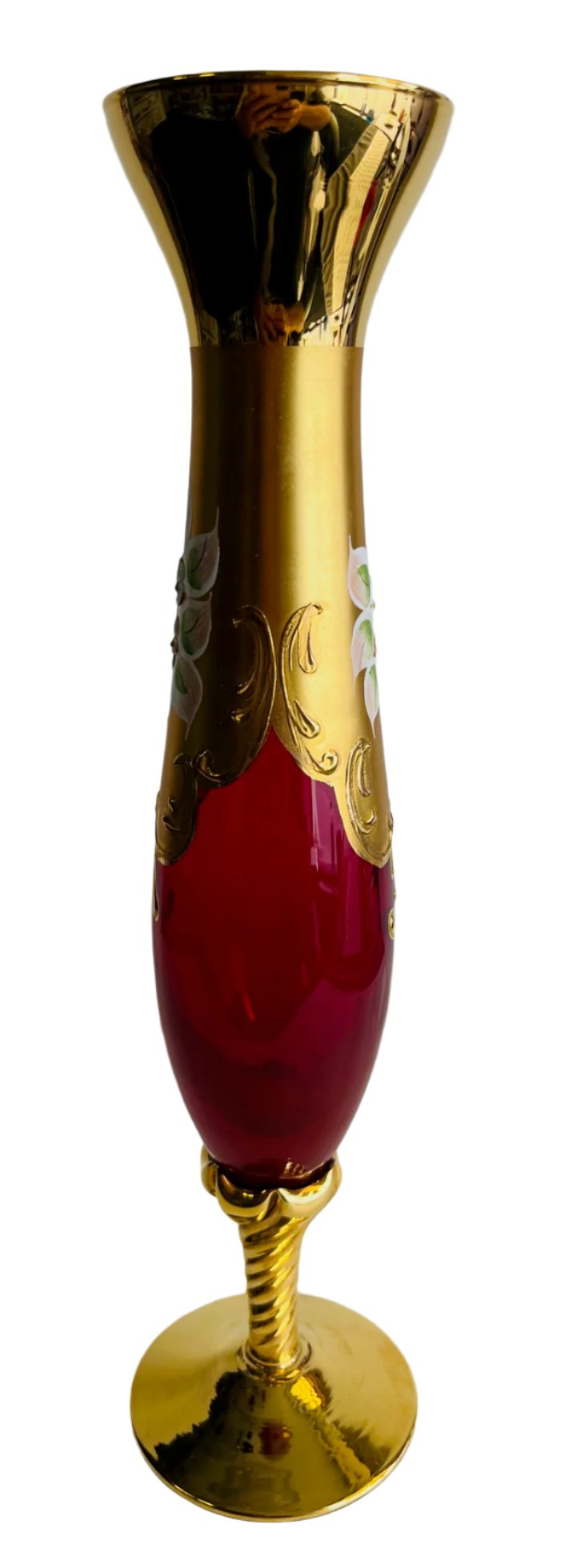 Venetian Murano Tre Fuochi Glass Vase