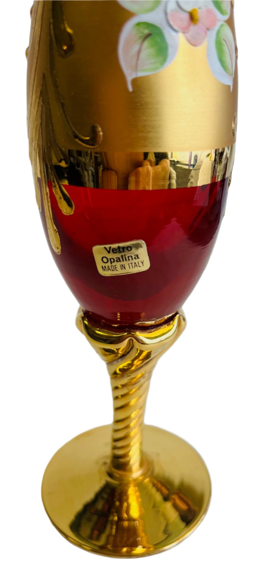 Venetian Murano Tre Fuochi Glass Vase