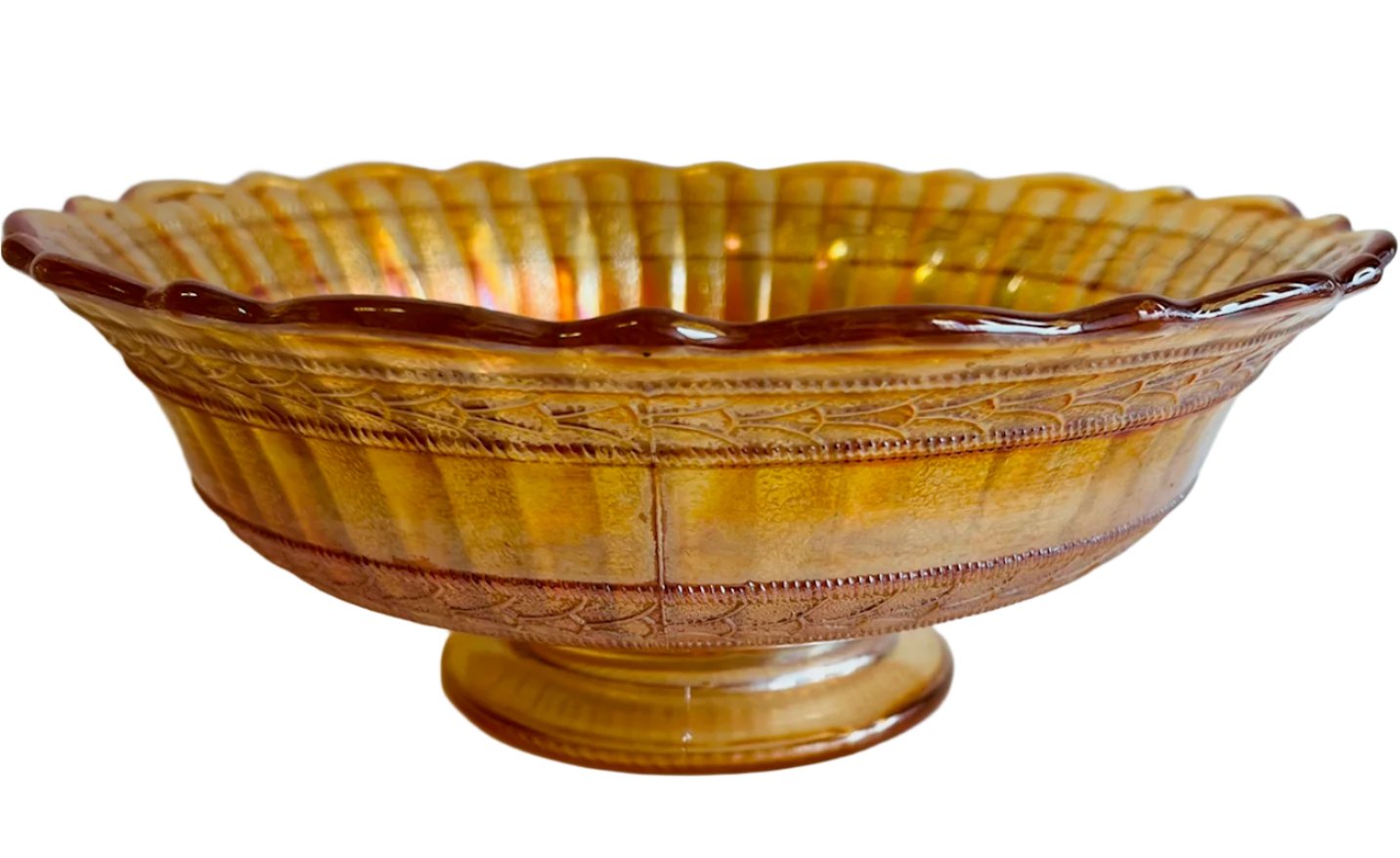 Marigold Carnival Glass Bowl