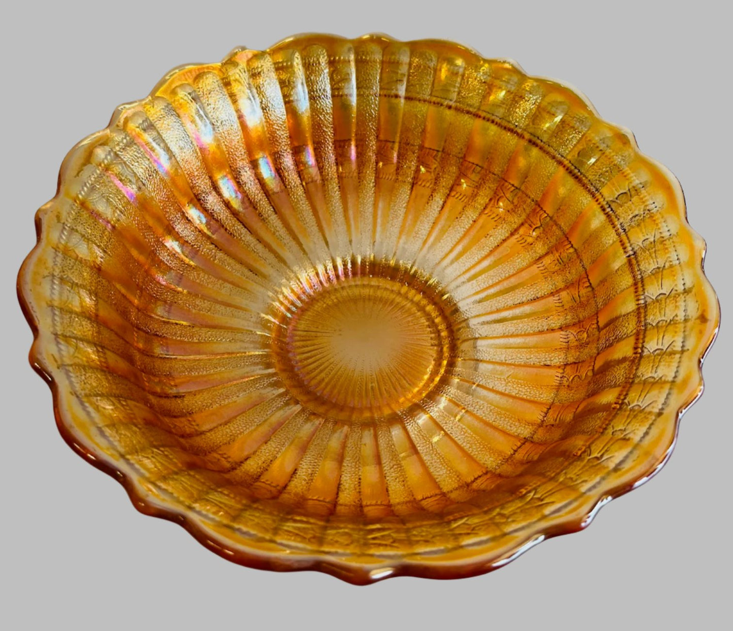 Marigold Carnival Glass Bowl