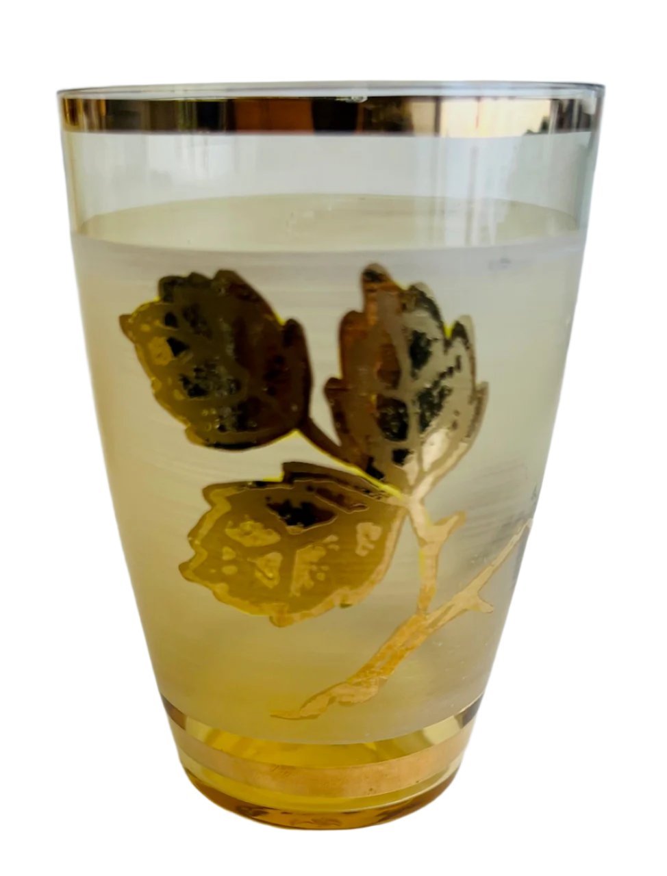 Six Gold Leaf Frosted Glasses