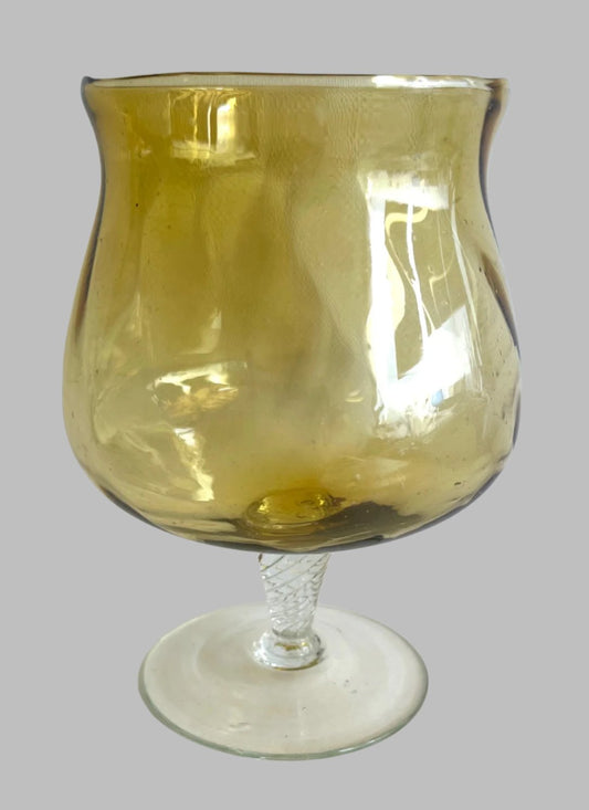 Empoli (Italian) Yellow Glass Goblet/Vase