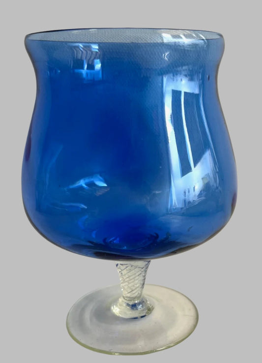 Empoli (Italian) Blue Glass Goblet/Vase