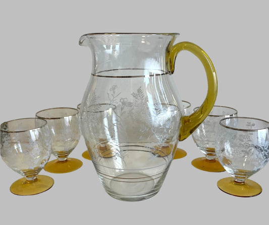 VictorianJug And Six Champagne Glasses