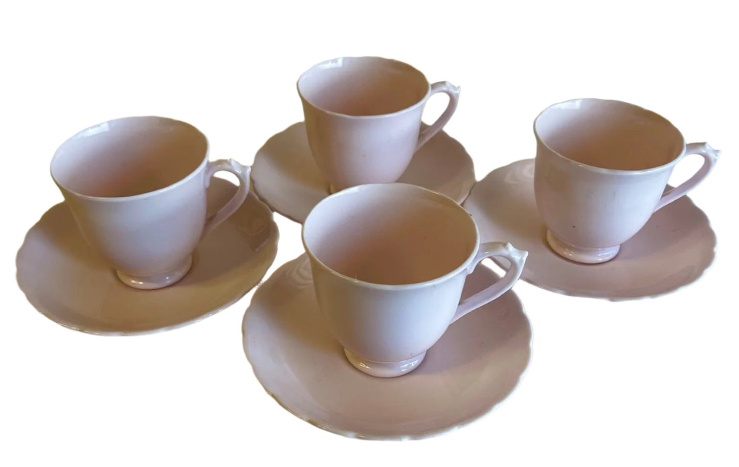 Tuscan English Fine Bone China Pastel Pink Cup And Saucer (4sets)