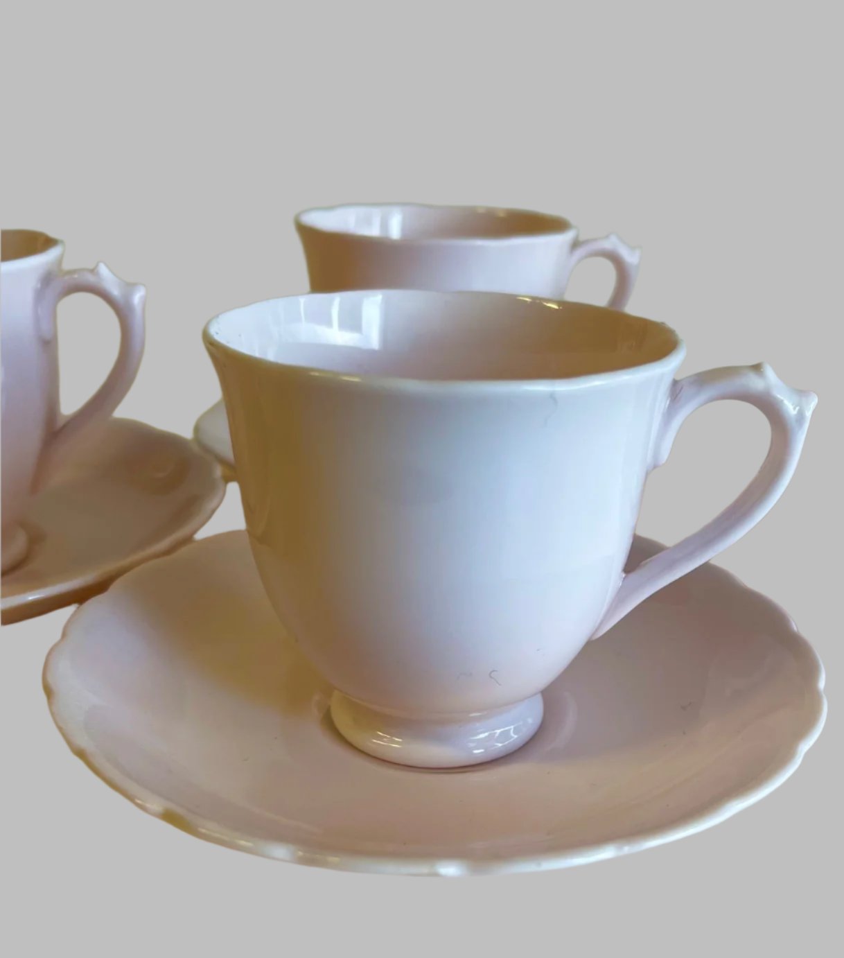 Tuscan English Fine Bone China Pastel Pink Cup And Saucer (4sets)