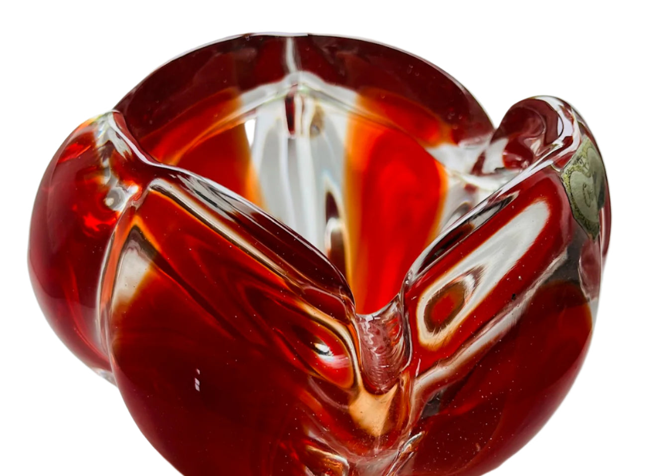 Soga Glass (Japanese) Red Glass Ashtray/Bowl