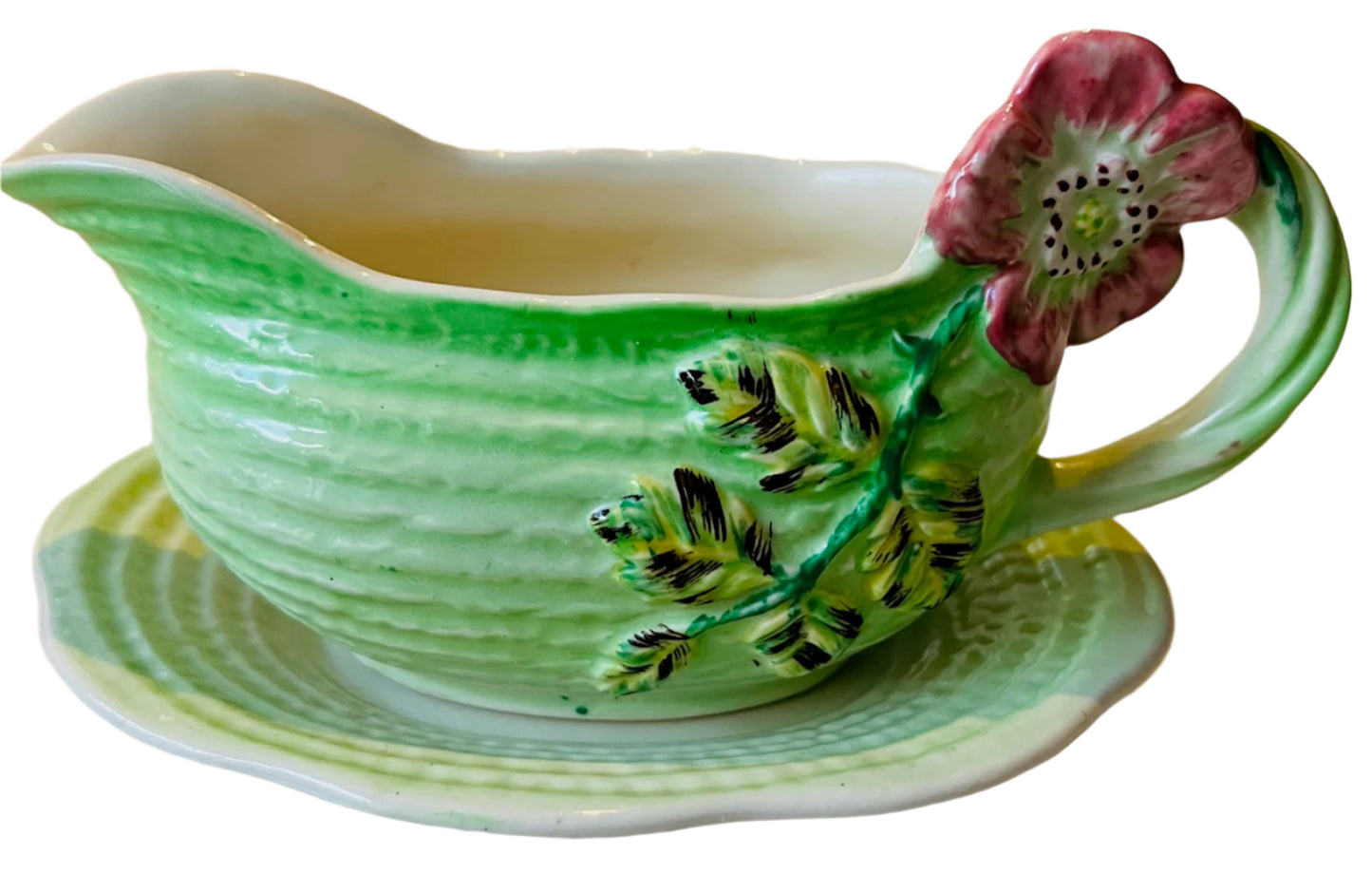 Rare Vintage Shorter and Son Wild Rose Gravy Jug and Saucer