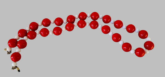 Orange And White Bead Necklace