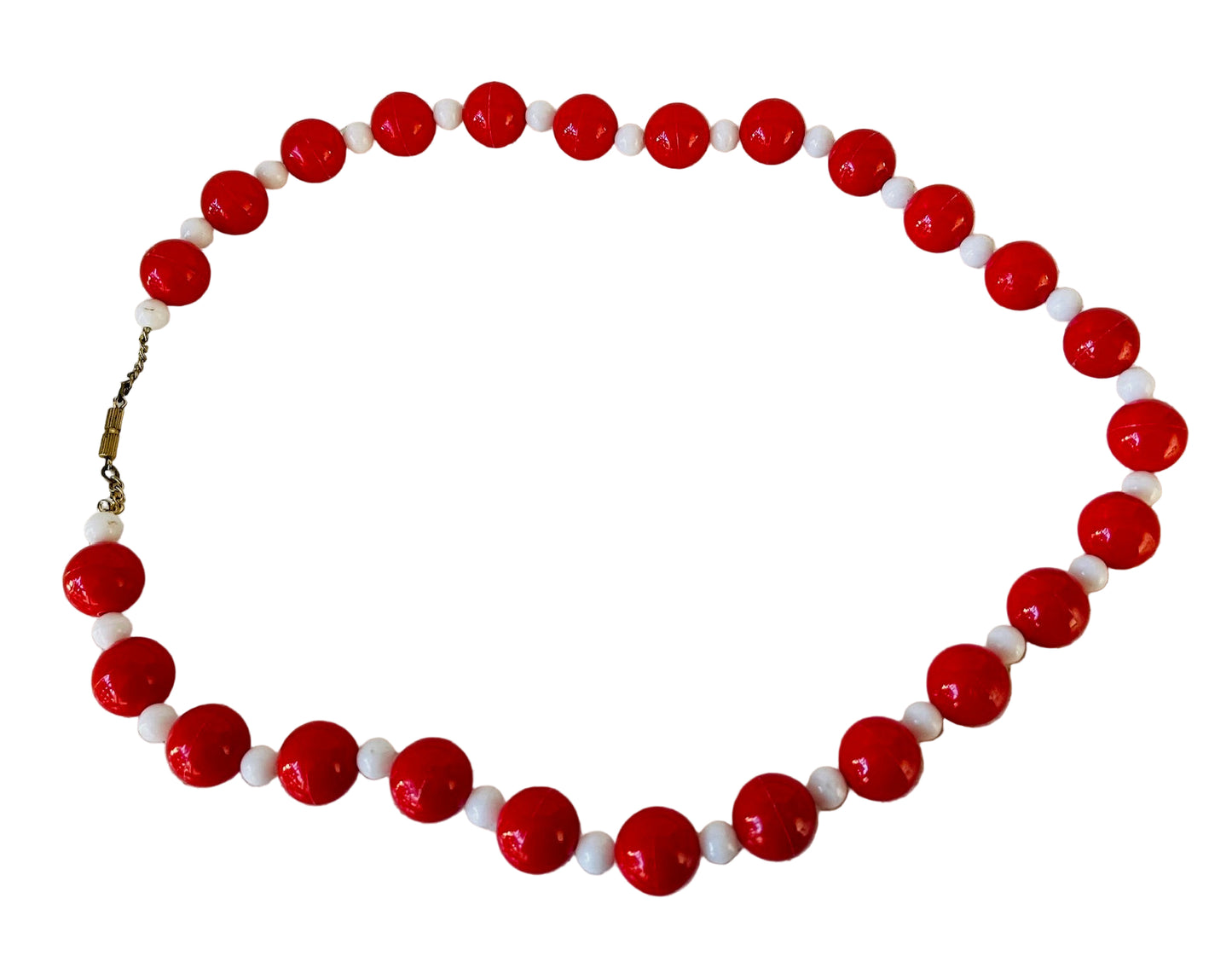 Orange And White Bead Necklace
