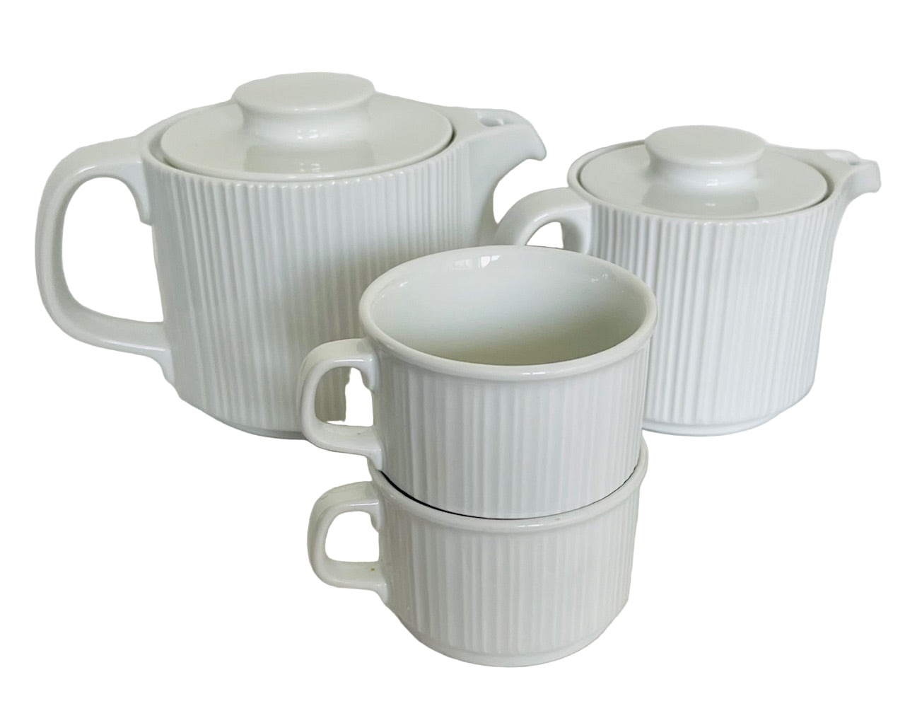 White Porcelain Rosenthal Studio Linie Two Teapots And Two Cups
