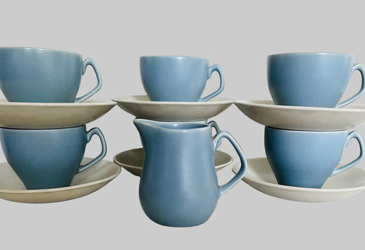 Poole Pottery Twintone Demitasse Espresso Coffee Set