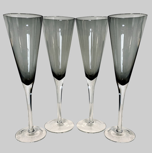 Smoked Glass Wine Or Champagne Glasses