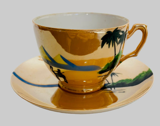 Vintage Hand Painted Japanese Cup And Saucer