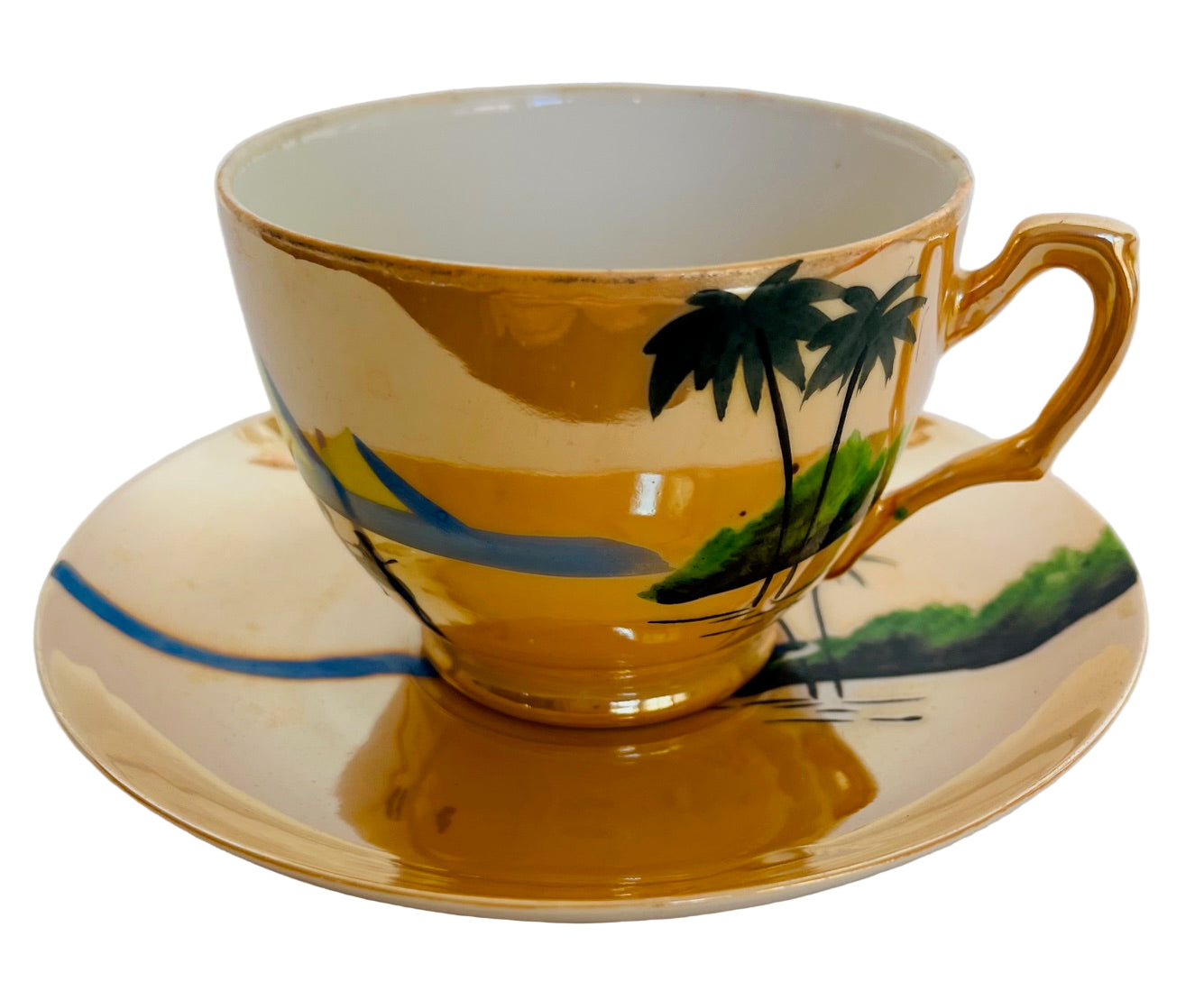 Vintage Hand Painted Japanese Cup And Saucer