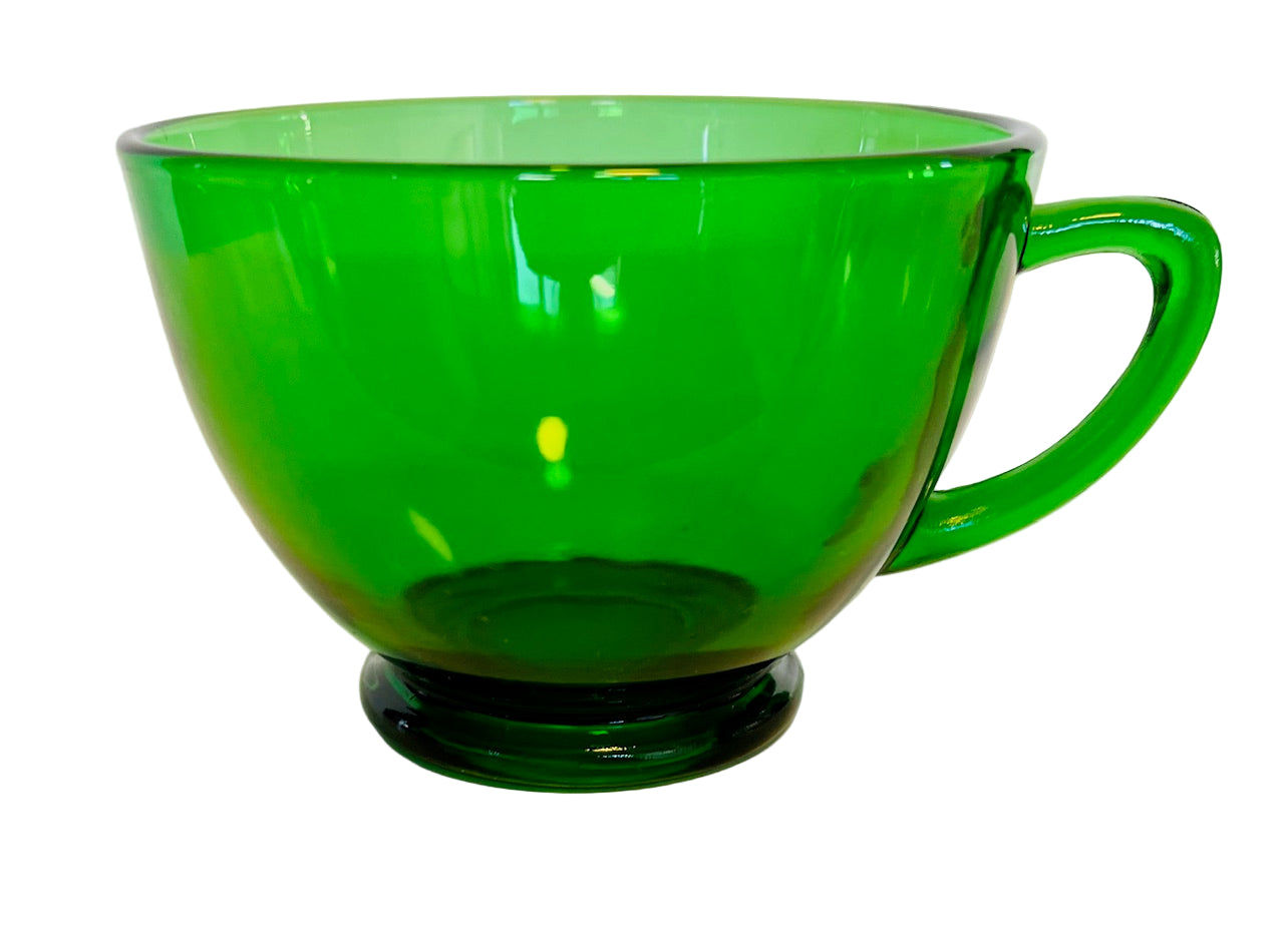 Forest Green Anchor Hocking Glass Punch Cups (3)