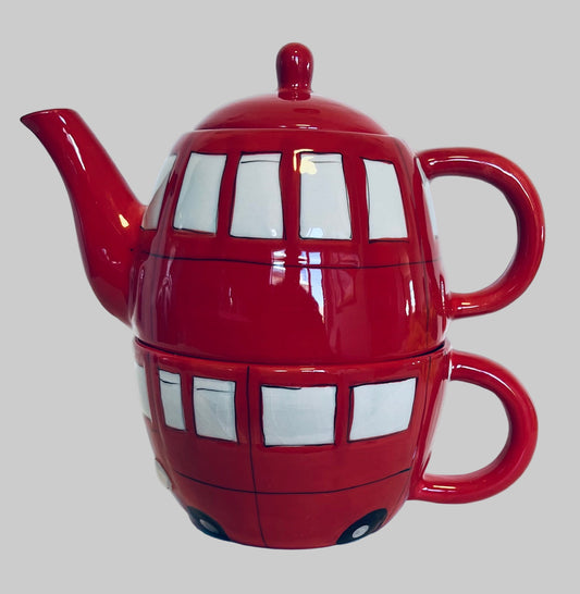 Double Decker English Bus Tea Pot