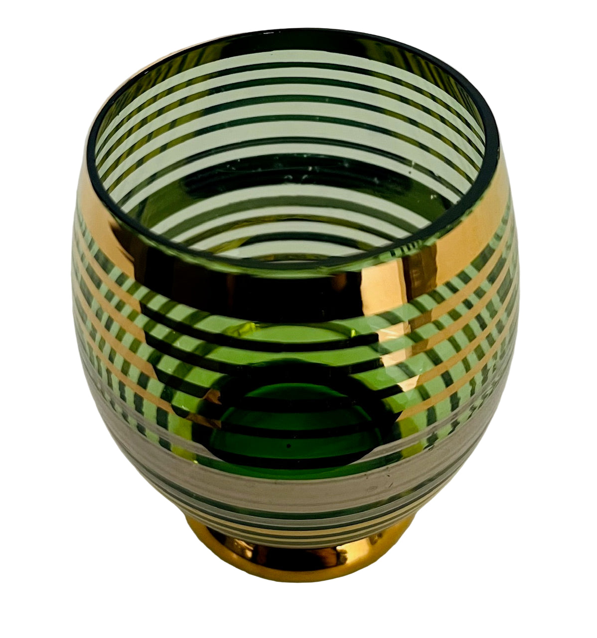 Czech Green Glass Jug And 5 Glasses