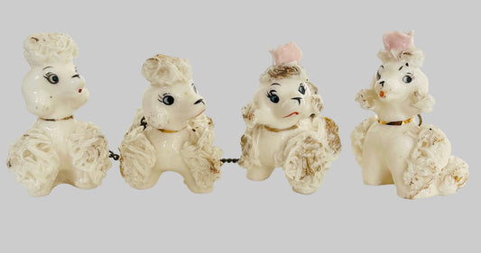 Vintage Porcelain Spaghetti Poodle Babies