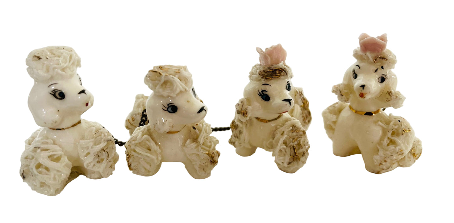 Vintage Porcelain Spaghetti Poodle Babies