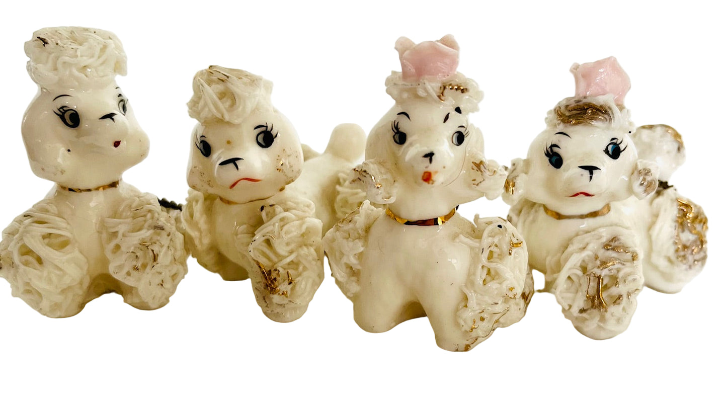 Vintage Porcelain Spaghetti Poodle Babies