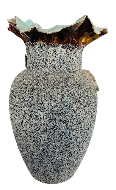 Art Nouveau Majolica Sand Glazed Large Vase