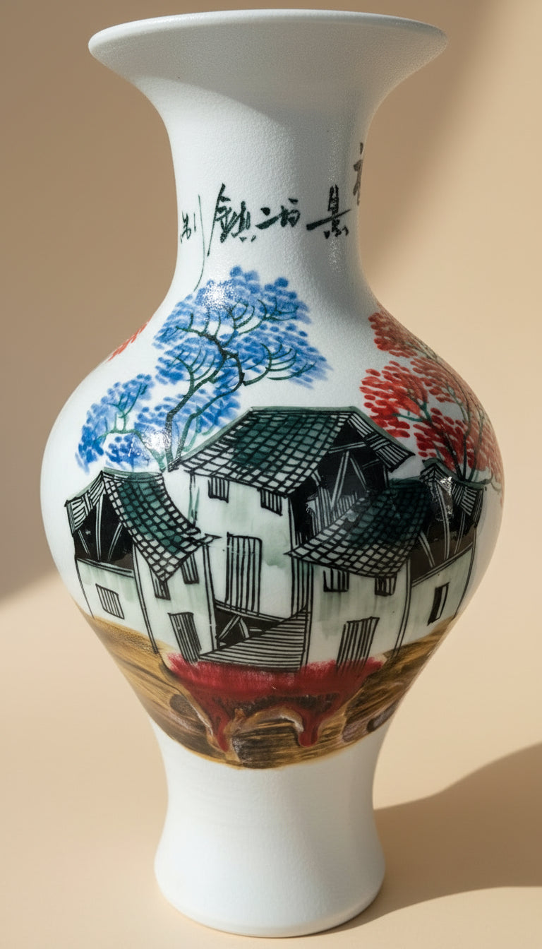 Vintage Chinese Jingdezhen-Style Porcelain Vase