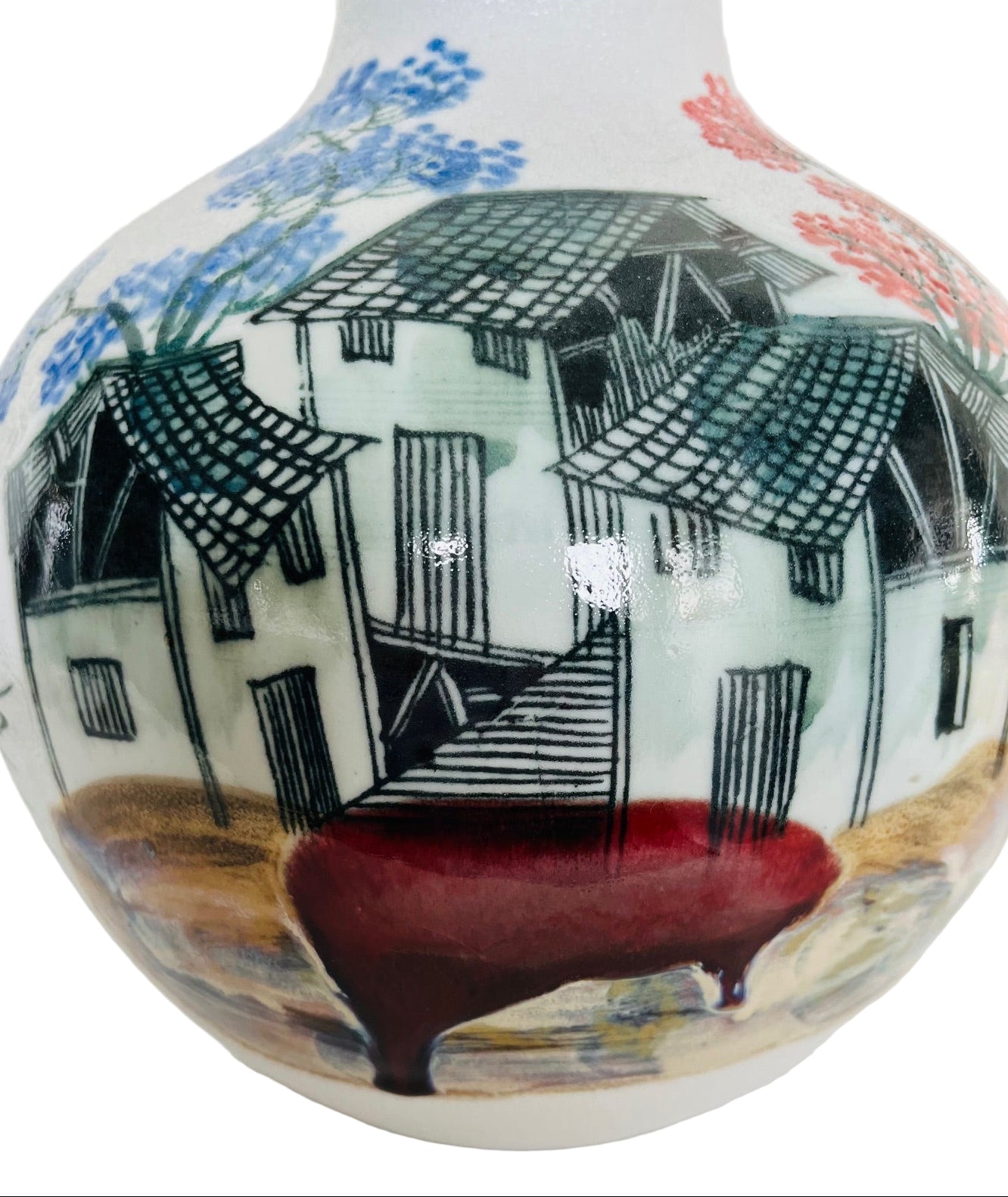 Vintage Chinese Jingdezhen-Style Porcelain Vase