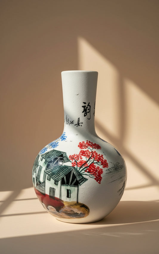 Vintage Chinese Jingdezhen-Style Porcelain Vase