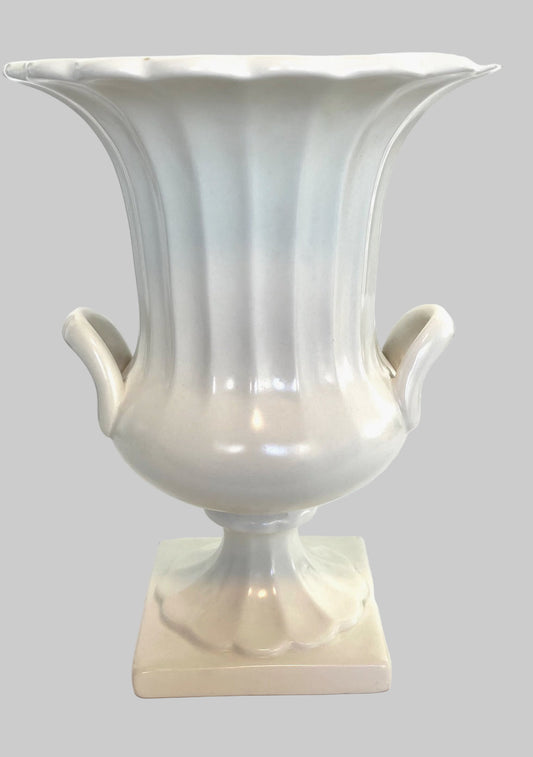 1950s-60s Beswick England Porcelain White Ribbed Vase