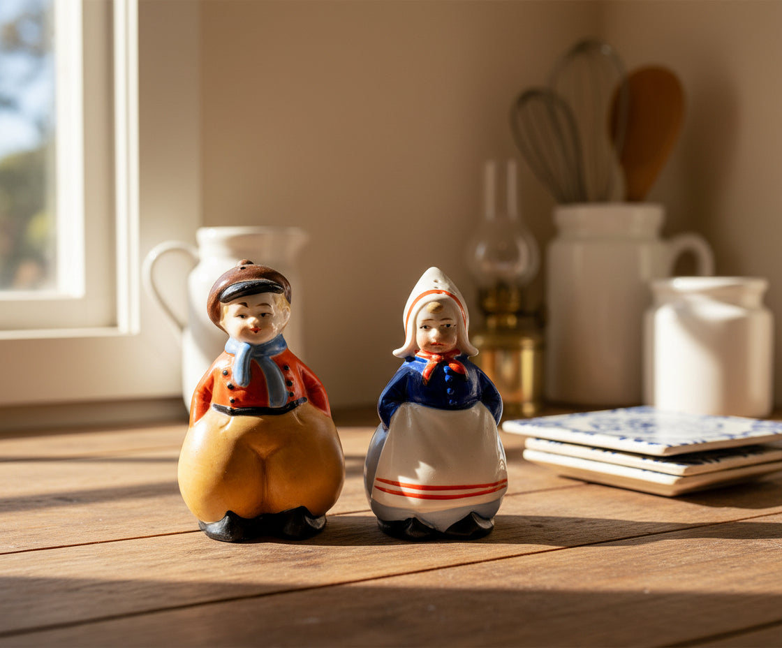 Vintage Dutch Boy and Girl Salt and Pepper Shakers