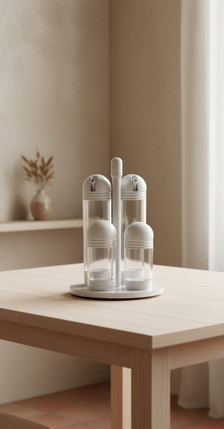 Italian-Style Modernist Salt, Pepper, Oil and Vinegar Set